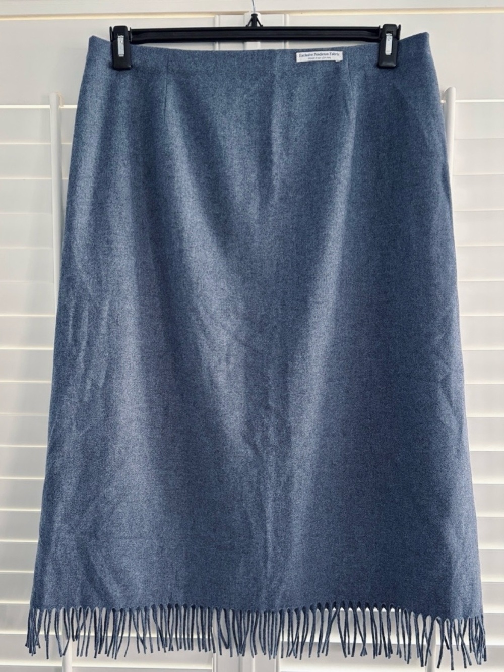 Pendleton NWT Fringe Hem Virgin Wool Midi Skirt